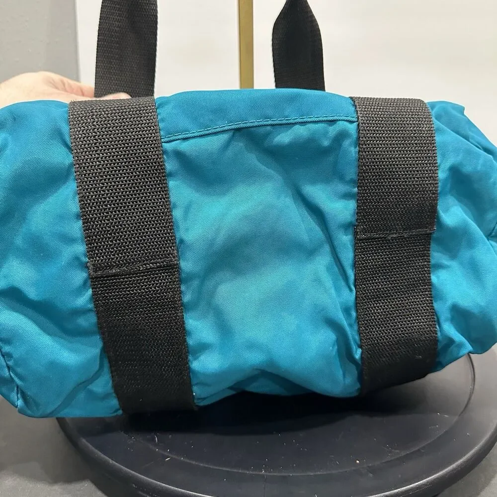 Vintage Eddie Bauer Duffle Bag Small Teal Green Weekender Carry On Nylon 90s Y2K